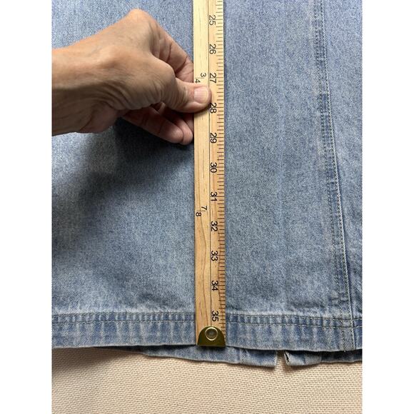Vintage 1980's Denim Maxi Skirt Sz 8 Bill Blass Full Button Closure Boho Cowgirl - Picture 6 of 10